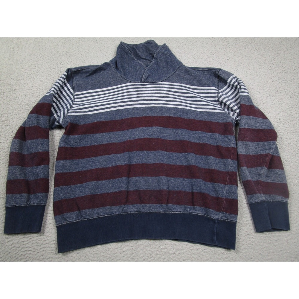 Marc Ecko Sweater Mens XXL Blue Striped Cowl Neck‎ Pullover Preppy Casual